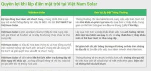 Những quyền lợi đặc biệt của khách hàng khi sử dụng dịch vụ lắp điện mặt trời tại Việt Nam Solar