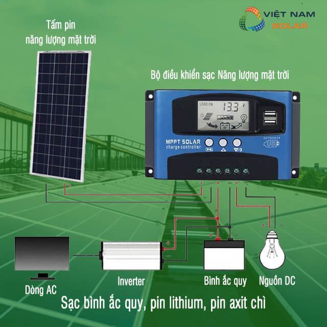 Pin năng lượng mặt trời sạc cho bình acquy hoạt động như thế nào