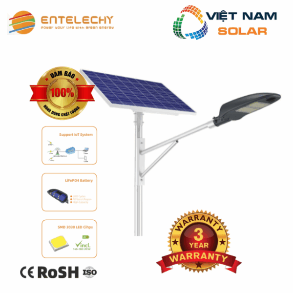 Đèn Led Năng Lượng Mặt Trời ENTELECHY Cao Cấp 80W