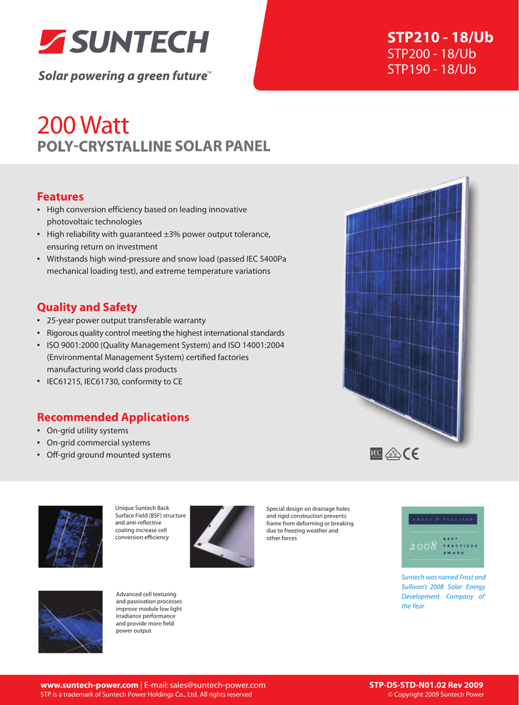 Giới thiệu SUNTECH SOLAR 