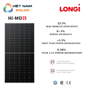 Tấm Pin NLMT Longi Solar 580WP 1 Mặt Kính [Giá Sỉ]