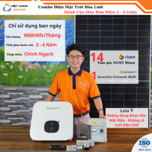 (Hóa Đơn Điện 4-6 Triệu) Hệ Thống Điện Mặt Trời 8,3Kwp - (Không Dùng Được Buổi Tối)