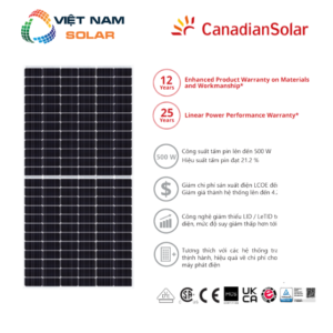 Tấm Pin NLMT Canadian Solar 450WP – 1 Mặt Kính  [Giá Sỉ]