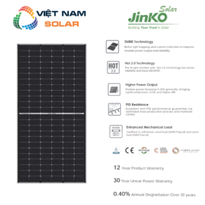 Tấm Pin NLMT Jinko Solar 580WP 1 Mặt Kính [Giá Sỉ]