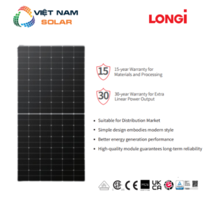 Tấm Pin NLMT Longi Solar 580WP – 2 Mặt Kính [Giá Sỉ]