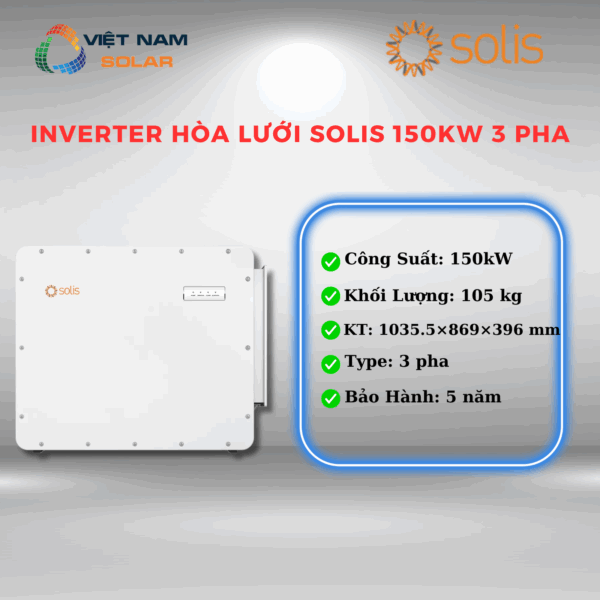 Inverter hòa lưới Solis 150kW 3 pha - S6-GC3P150K07-NV-ND [Giá Sỉ]