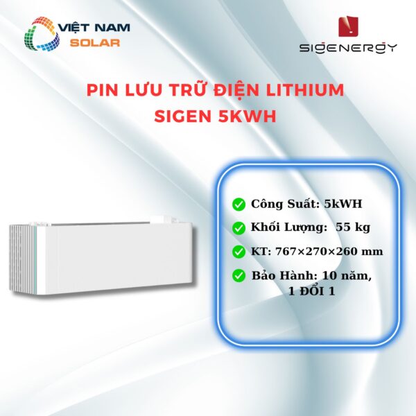 Pin Lưu Trữ Điện Lithium Sigen 5kWh