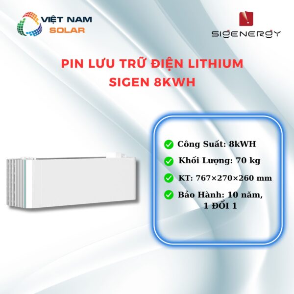 Pin Lưu Trữ Điện Lithium Sigen 8kWh
